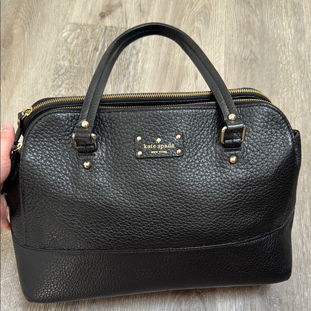 kate spade Black Pebbled Leather Laptop Bag